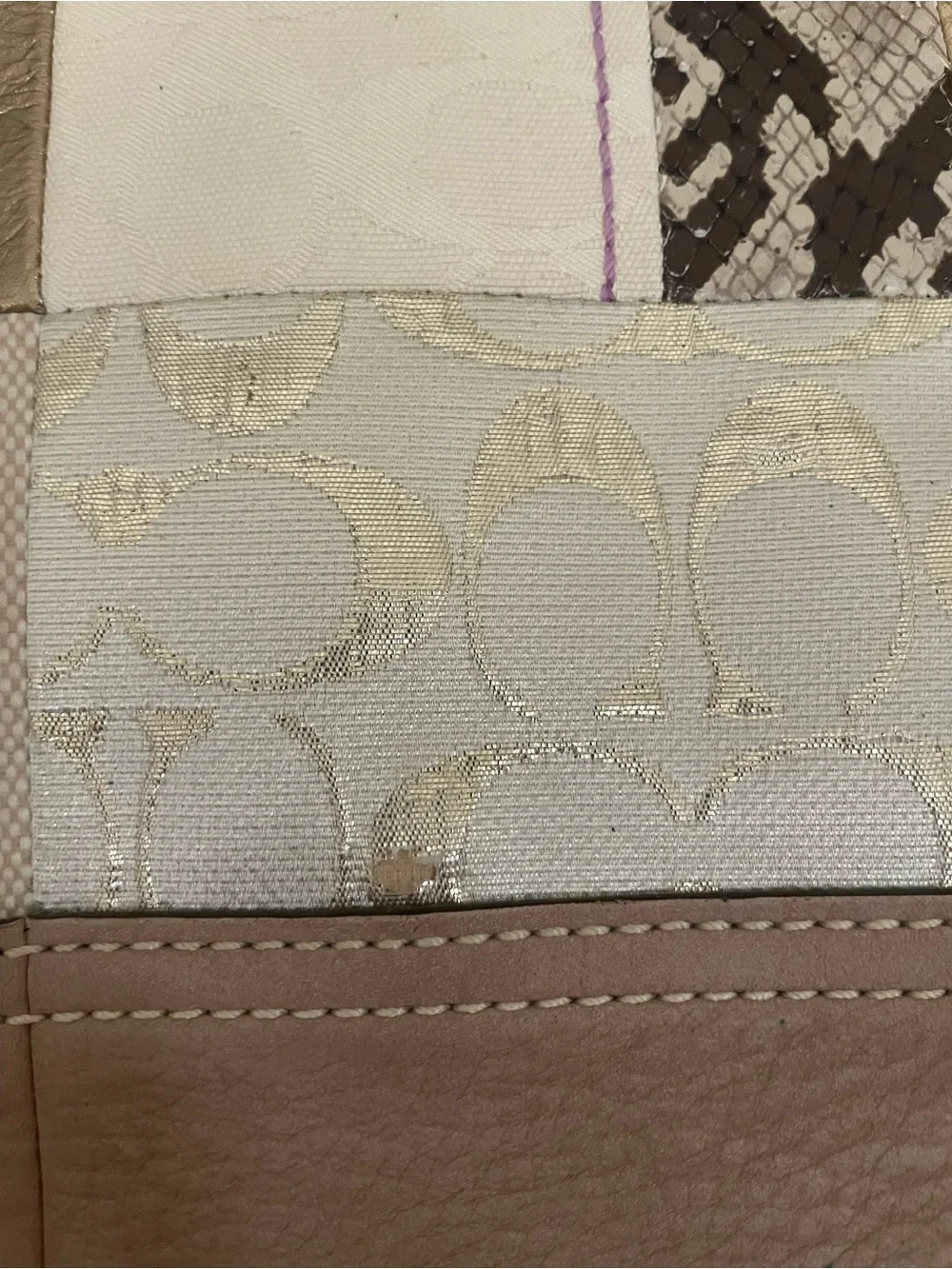 Gorgeous and Rare Coach Patchwork Leather Shoulder Bag - Neutral Multi